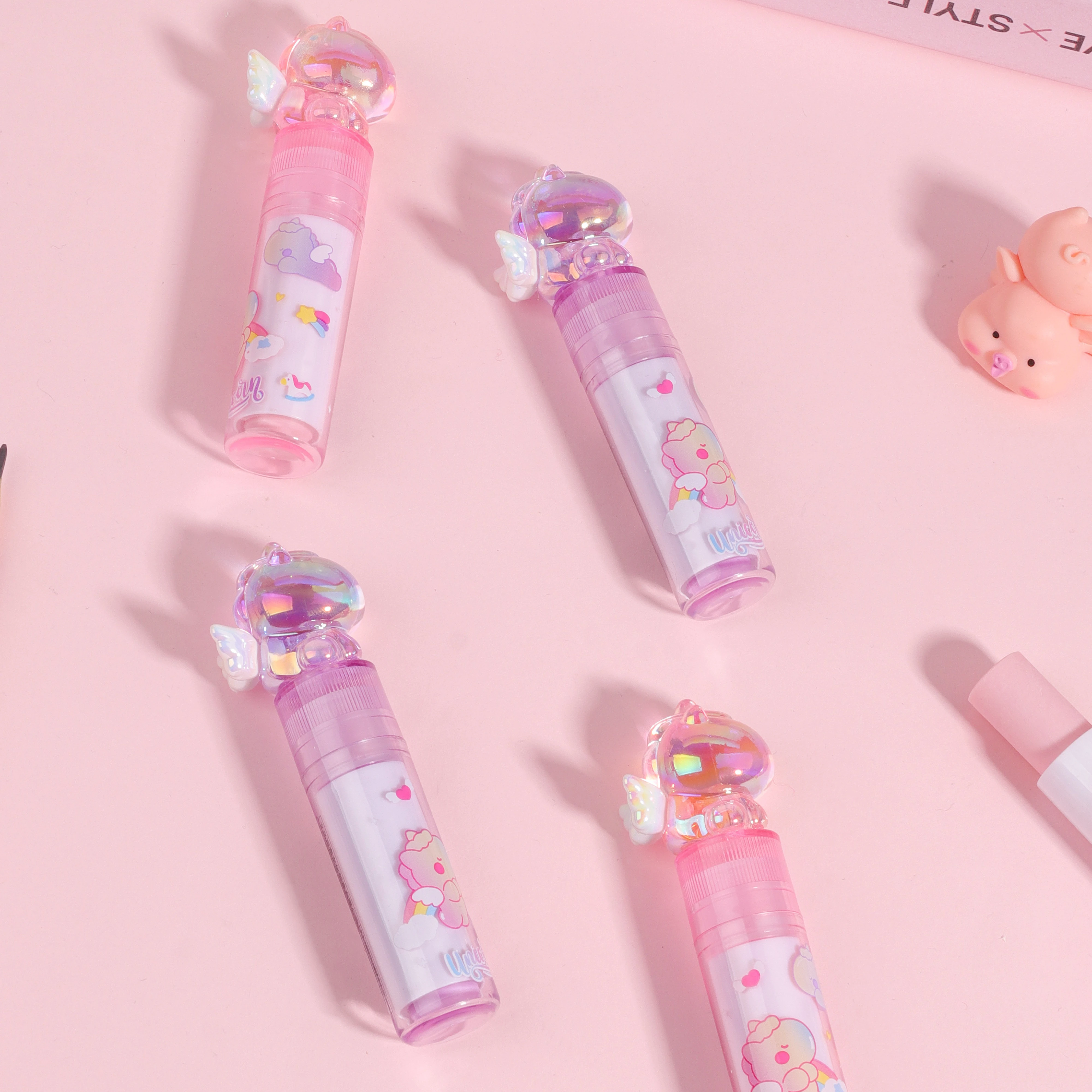 kawaii school stationary accessories cute kids Cute Colorful Shareware crystal horse Lipstick eraser for children