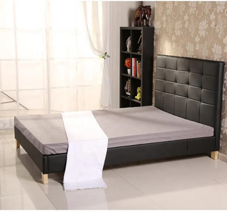 Upholstered headboards queen size leather beds new design soft pu beds for sale