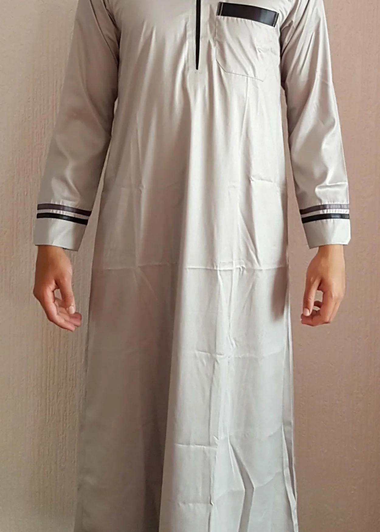 Latest white thobe Design  Islamic Thobe Arab Daffah Men Muslim Jubbah cotton Clothing  thobe for men