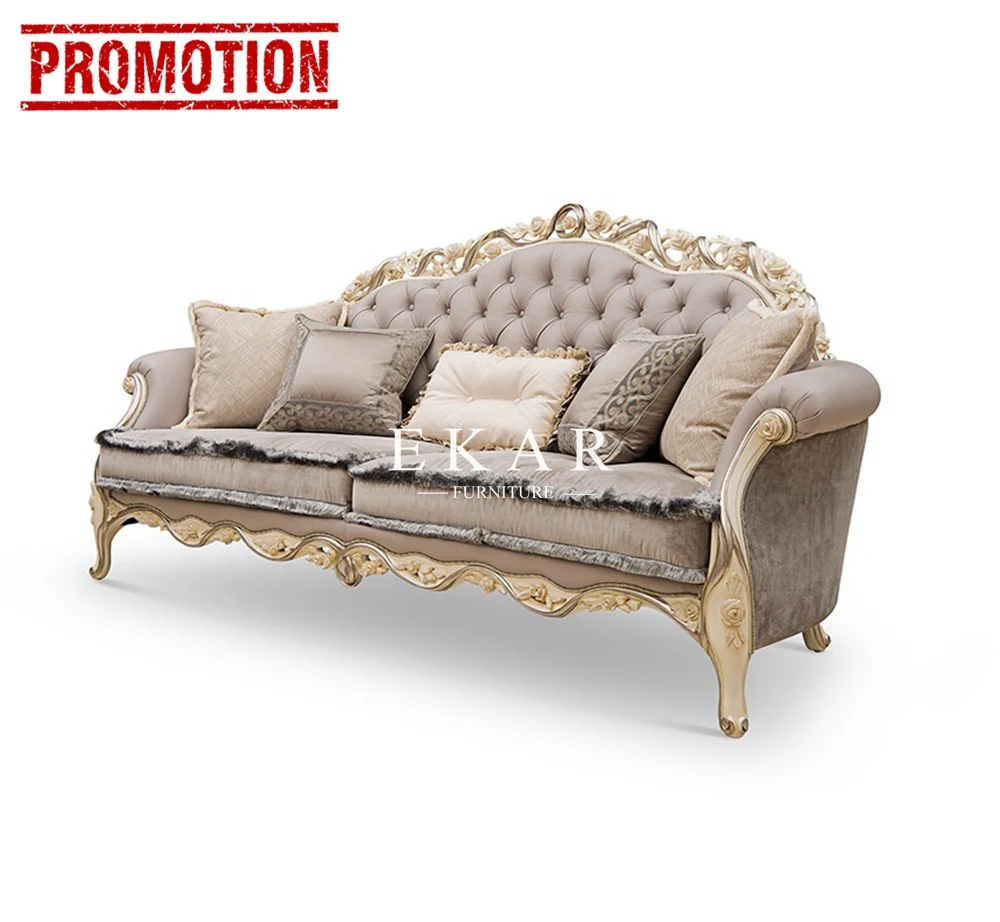 Luxury New Model 1 2 3 European Design Royal Leather Sofa