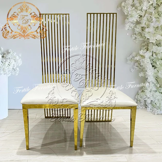 Wedding Stainless Steel Metal High Back Luxury Wedding Chair