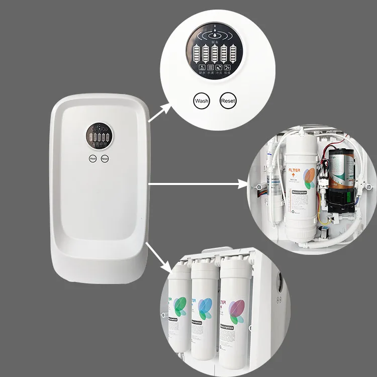 400-Gallon Alkaline Water Purifier Household Reverse Osmosis Water Filtration System Quick Replacement Filter Cartridge No Tank