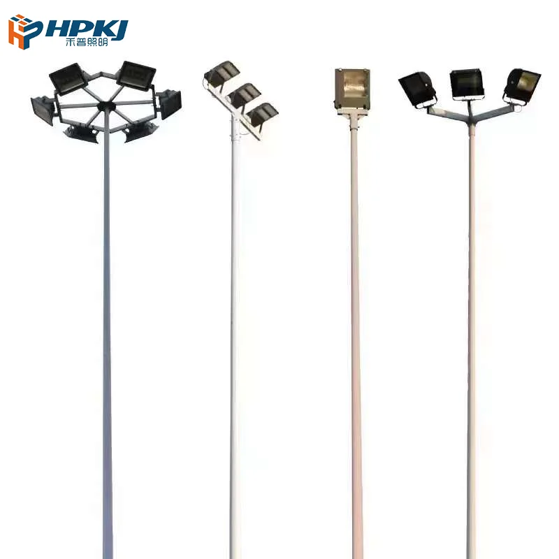 Hepu  Aluminum/steel Galvanized high mast light Pole,Basketball/Football court 30m high mast street lighting light pole