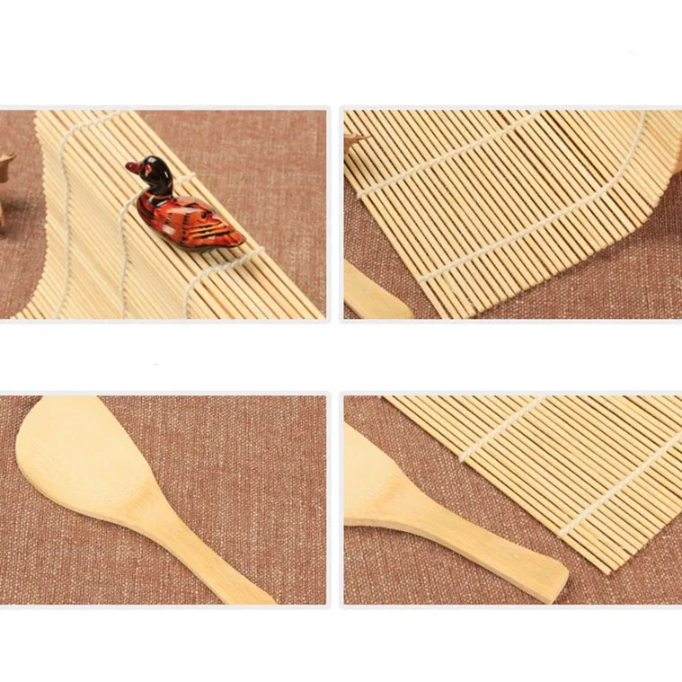Sushi Making Kit for Beginners Bamboo Tool Mold Roll Curtain Laver Rice Hand Sushi Kit Set