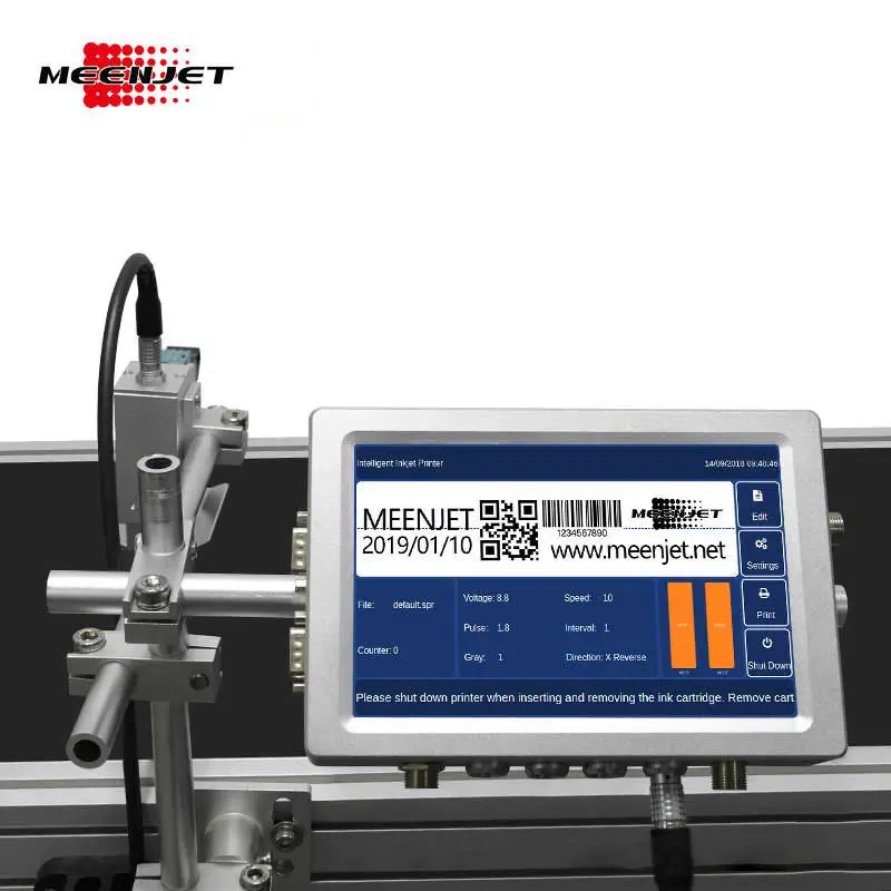 Wuhan Xiantong Meenjet Mx1 Pro Ink jet Printing Machine 7 Inch Industrial Automatic Batch Code Inkjet Date Printer