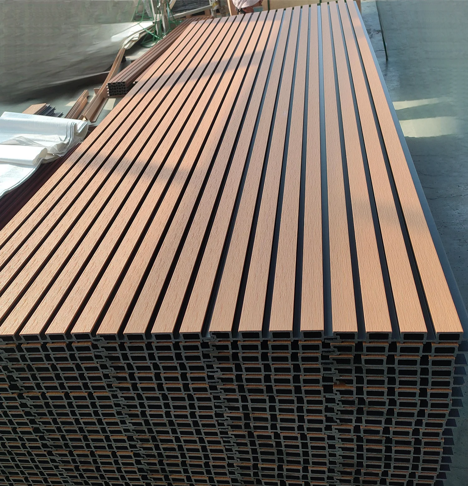 black base co-extrusion  3d Morden exterior outdoor wpc wall panel wall cladding