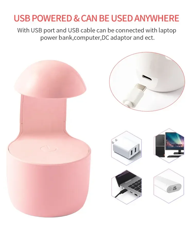 Foretrend  Quick-drying UV LED Lamp Nail Art Mini lampara nail led Portable USB Plug Gel Polish Dryer led Nail Lamp for Single