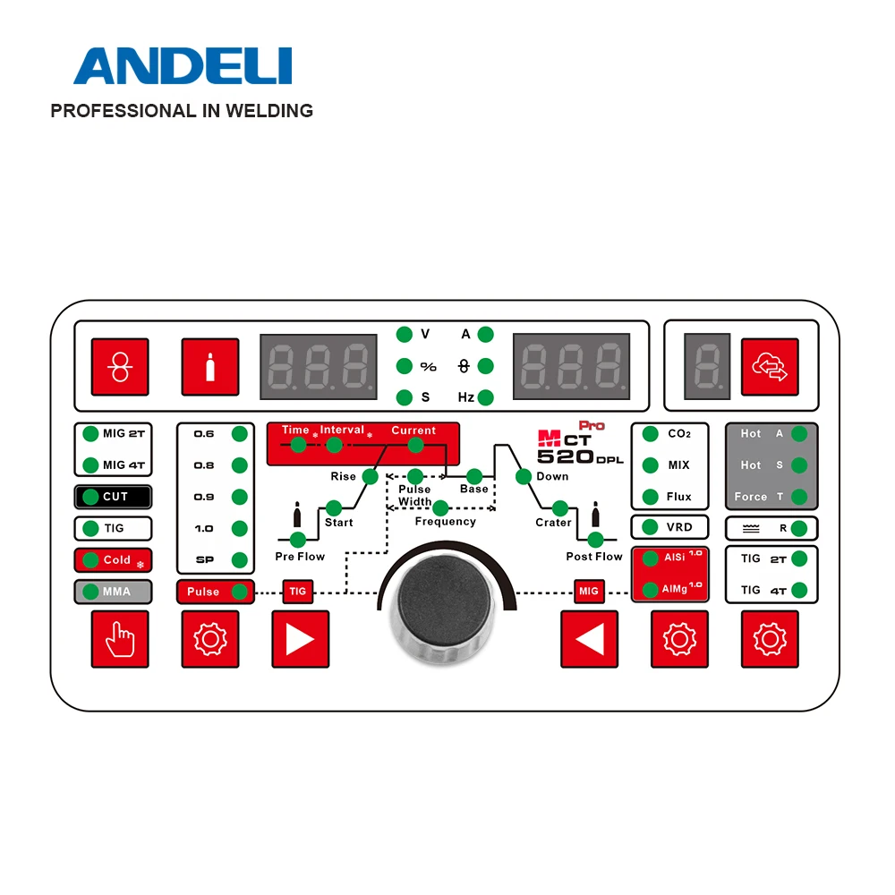 ANDELI  Free shipping to the  UAE, Saudia Arab, EU , USA, DDP  MCT-520DPL PRO   Aluminum 7 in 1 Welder