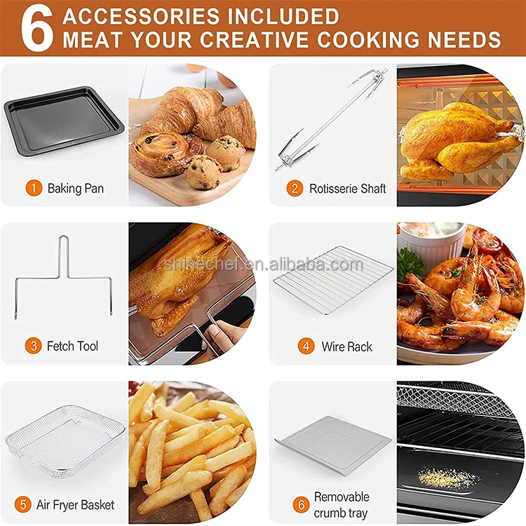 Convection Countertop Oven Combination Smart Air Fryers Toaster Oven Digital Deep Fryer Without Oil