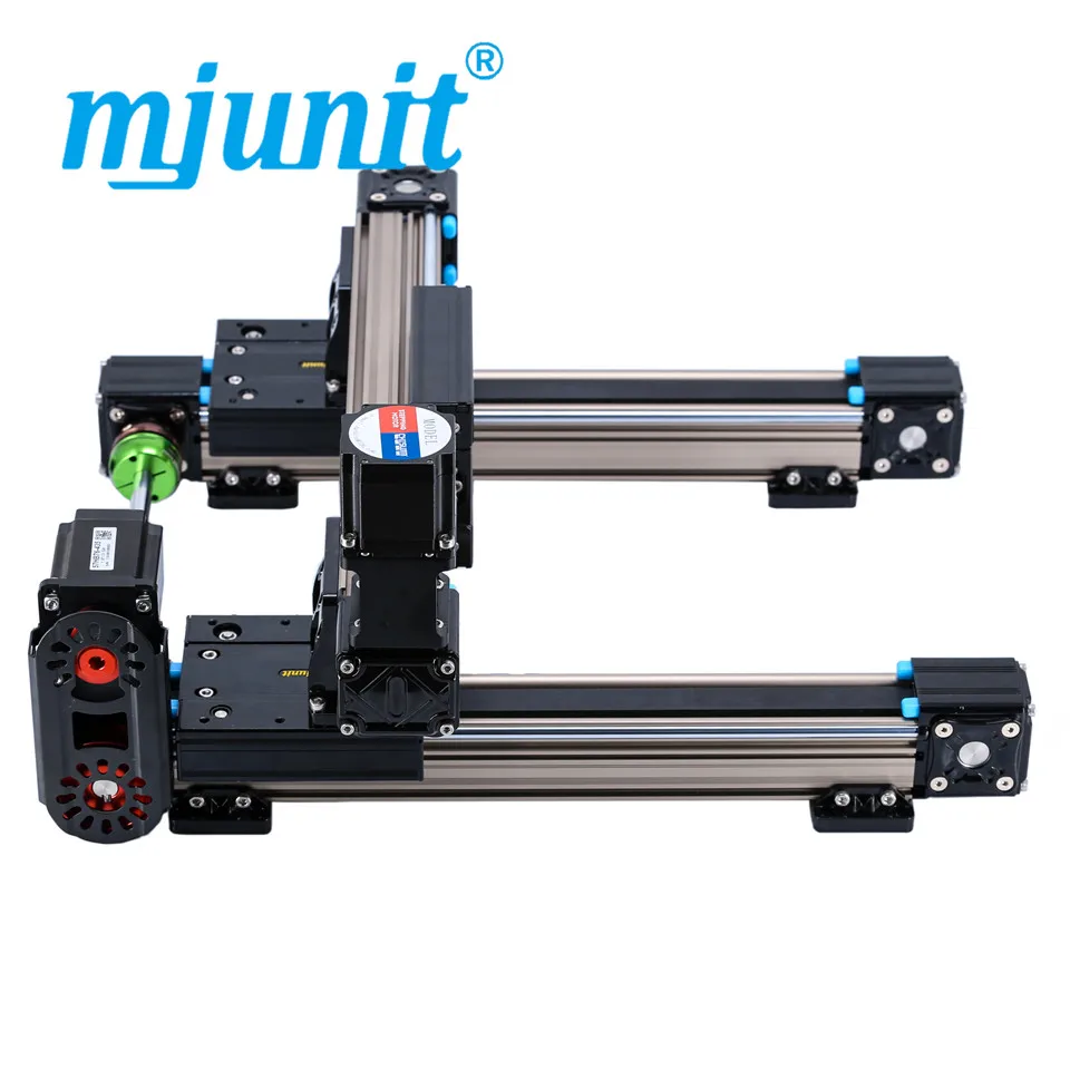 mjunit synchronous belt module linear rail sliding guideway manipulator with customized XY axis gantry for reciprocating glue