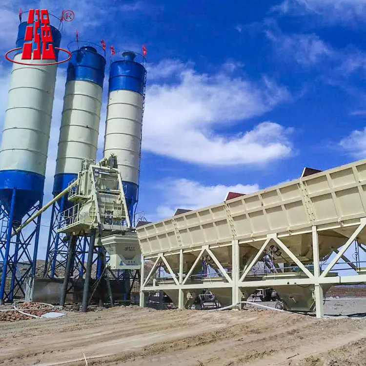75m3 Cement hopper Stationary Concrete Batch Plant with JS1500 Concrete mixer machine Concrete Mixing Plant Factory Outlet