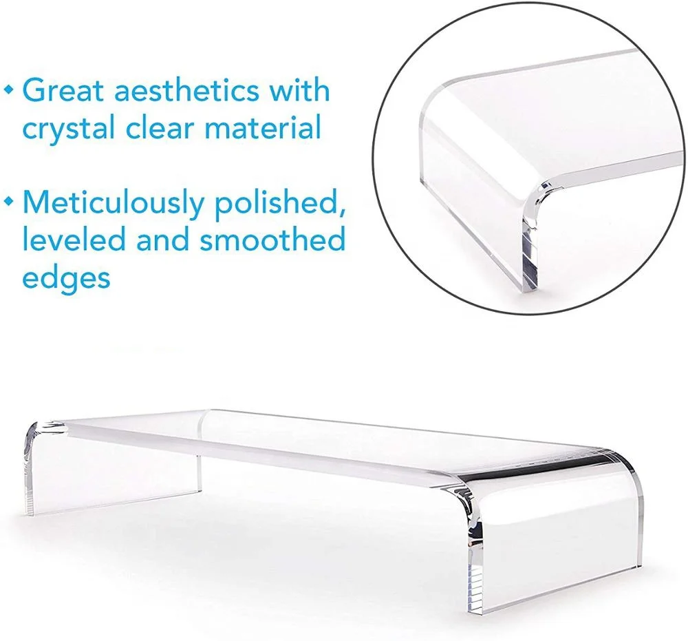 Desk Clear Acrylic Monitor Stand Ergonomic Computer Notebook Laptop Holder Riser