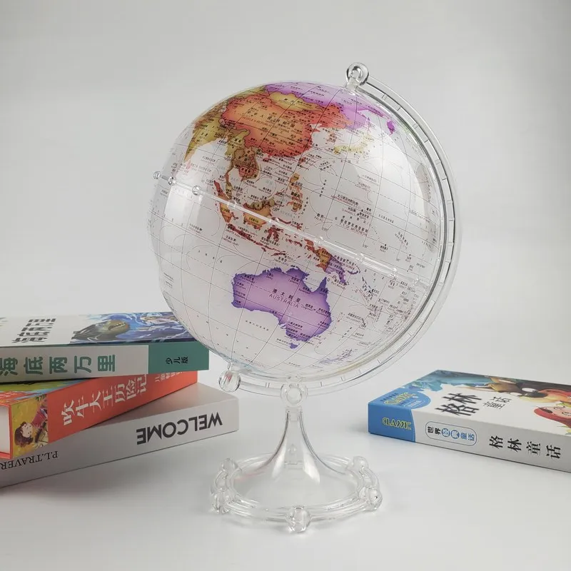 Wellfun Clear Earth Gest Gift Drawing Stand Education Relief Self Spinning Large Map Movelty Gifts Globe Earth Globe Decor Globe