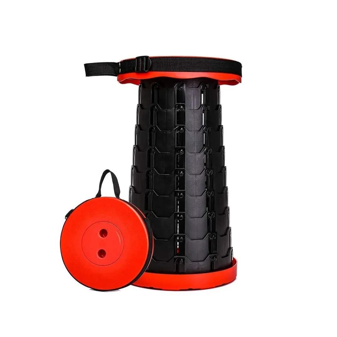 High quality Travel Portable Collapsable Stool Upgraded Retractable Folding Stool Outdoor Camping Adjustable Seat Chair