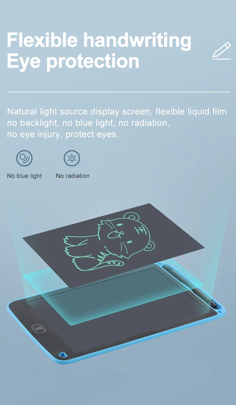 Paperless LCD Drawing Pad 8.5 Inch Electronic Kids Writing Graphic Tablet with Stylus and Loose Leaf Feature