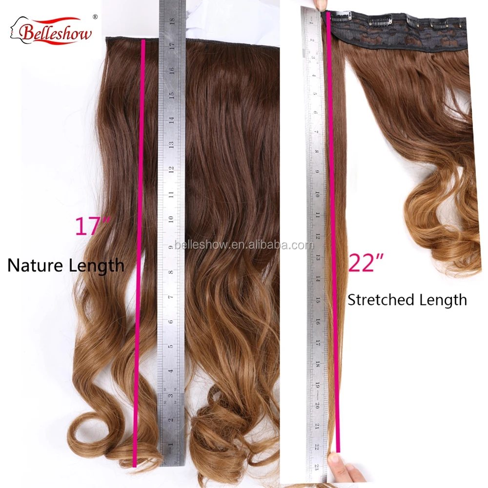 Hot sell Clip On long curly ponytail hair extension Long Curly Ombre Two Tone Synthetic Hair Extensions Clip in on Hairpieces