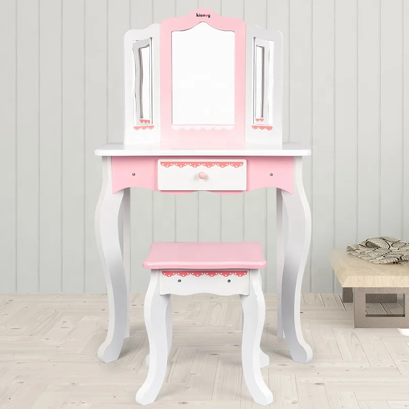 2021 new launched cheap kids bedroom sets play house toys dressing table indoor
