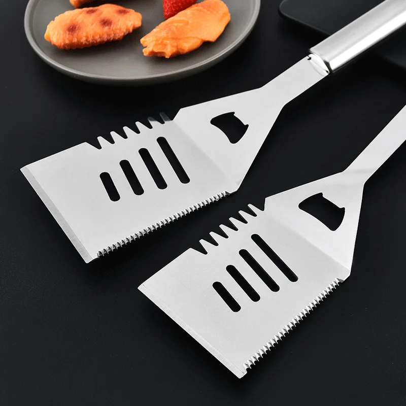 High Quality Outdoor Camping Barbecue Accessories Grilling Tools Stainless Steel Wooden Handle Grill Tool BBQ Shovel