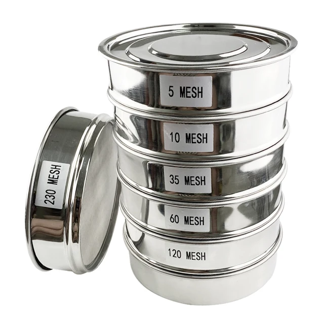 
4000 2000 500 250 125 63 micron laboratory test sand sieve set 