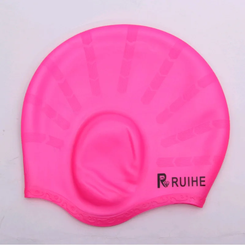 Ear Protection Caps for Kids with 3D Ear Pocket Silicone Bathing Swimming Caps with Ear Plugs Nose Clip for Women Men Teens