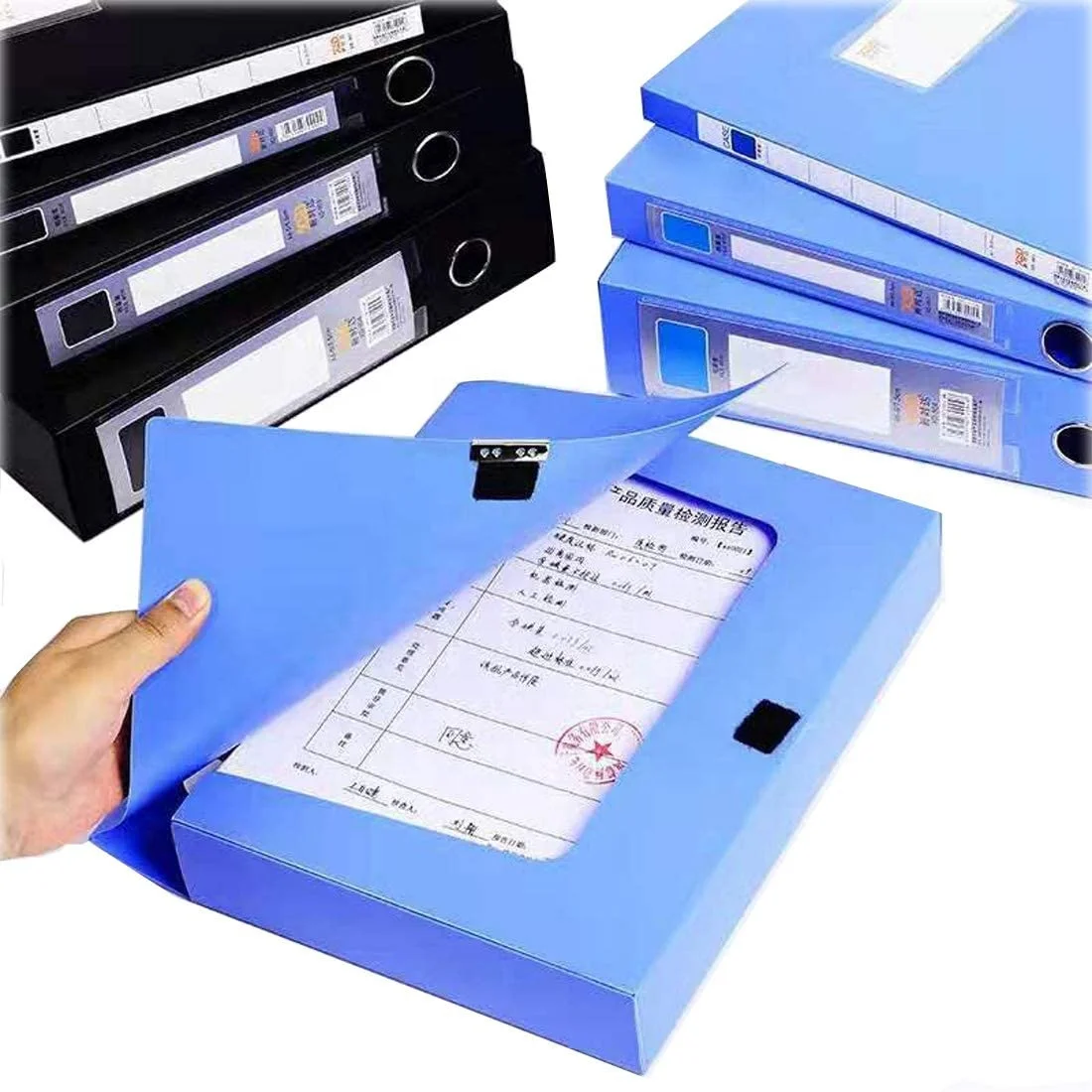 A4 portable PP file box PP storage file box plastic  pp file data box archives cases for school