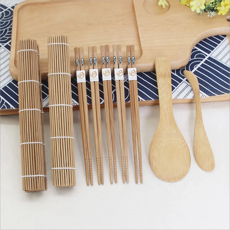 Including 2 Sushi Rolling Mats 5 Pairs Chopsticks 1 Paddle 1 Spreader Beginner Bamboo Sushi Making Kit