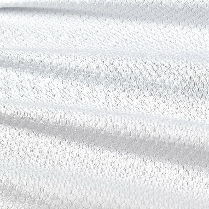 Wholesale Of New Materials Fast Dry Honeycomb 100%Polyester  White Fabric Mesh Fabric For Ball Sports T-shirts Sublimation