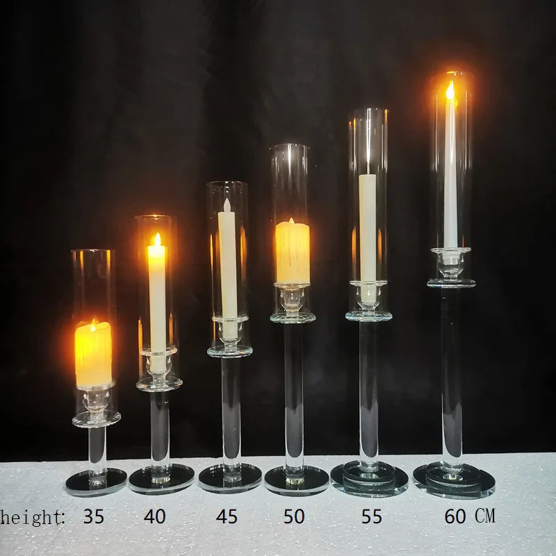 European-style single straight glass candlestick wedding props candle holder Crystal candle cups