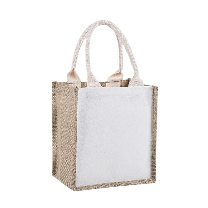 Cheap Custom Logo Printed Eco Recycle Natural Foldable Reusable Jute Burlap Linen Shopping Bags Jute Tote Bag