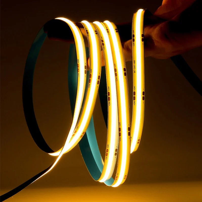 Светящаяся лента для украшения Cri90 cob 12 В 24 В, гибкая светодиодная лента, световая 840 чипы/м, бездарная rgb rgbw cob Светодиодная лента