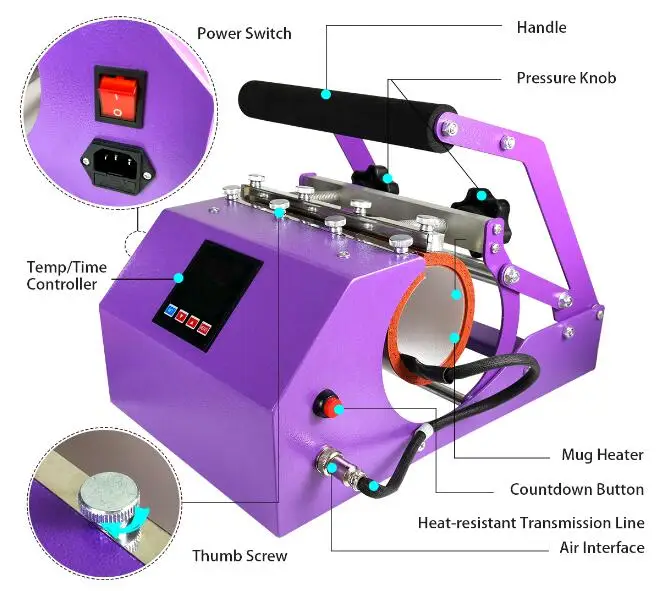 8 in 1 Digital Tumbler Heat Press Machine Printing Mug Press