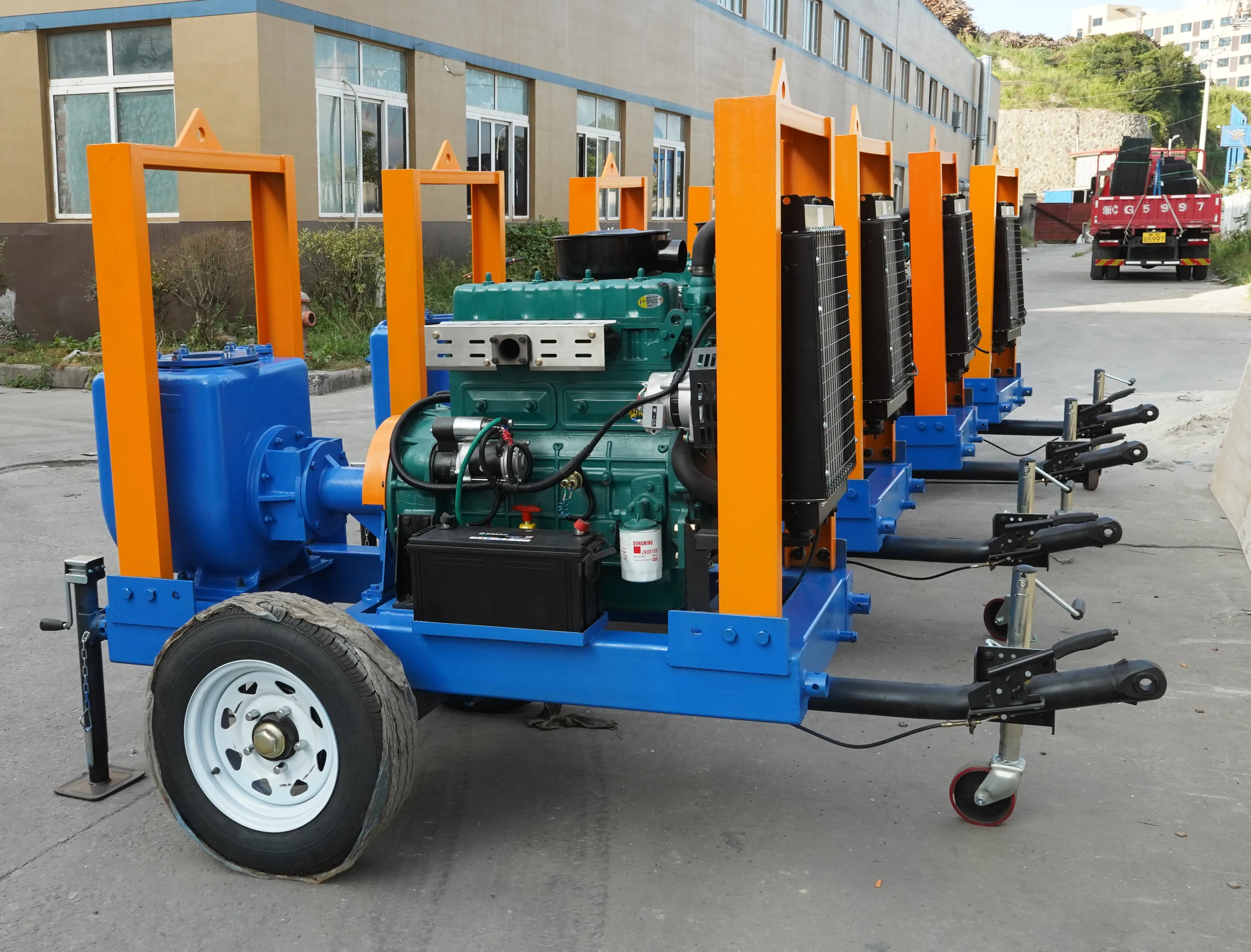 Self-Priming Mobile Water Pump On Trailer With Diesel Engine Centrifugal Sewage Pump 6 Inch
