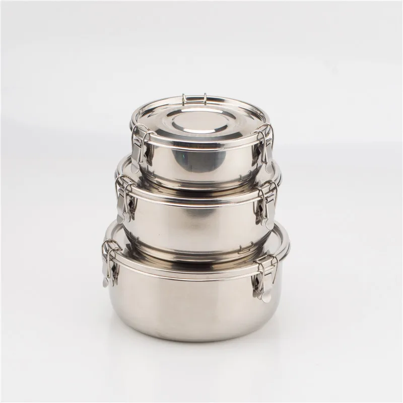 Round 304 Stainless Steel Lunch Box Stainless Steel Lunch Box Bento 3 Tier Stainless Steel Lunch Box Food Storage Container