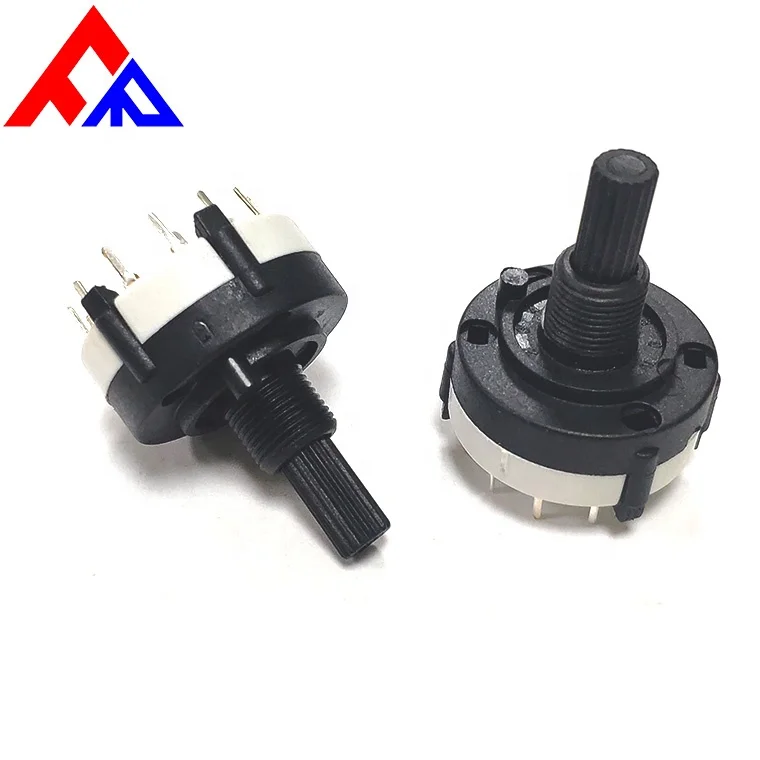 Professional manufacturer direct sales plastic insulated shaft 1/2/3/4/5/6/7/8/9/10/11/12 position rotary switch 26mm