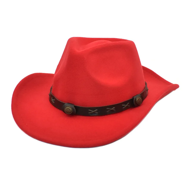 High Quality Handmade Wide Brim Cowboy Hat Men Wool Cowboy Hat Unisex Jazz Hat