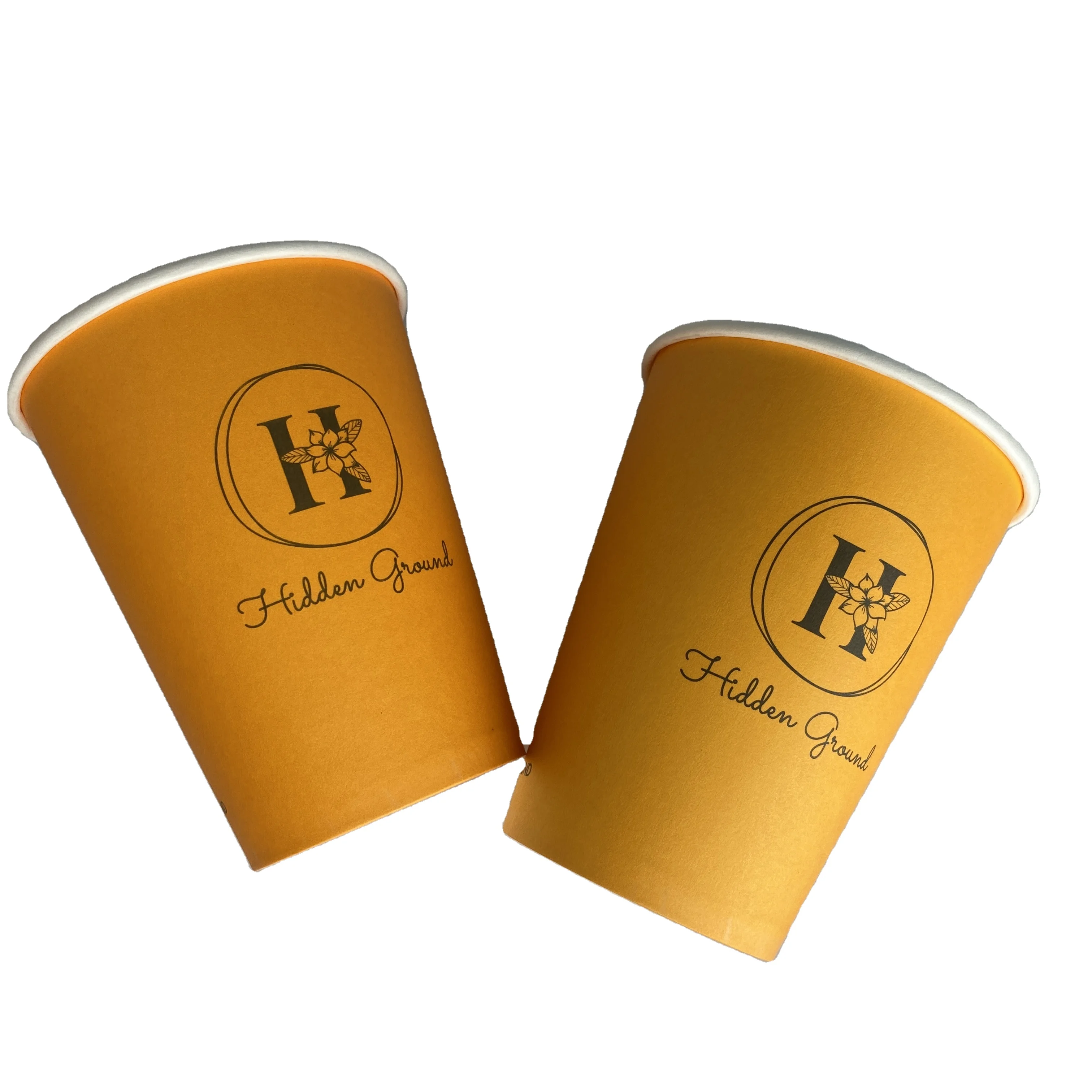 Индивидуальные чашки для холодного кофе с одной стенкой, бумажные чашки с принтом для горячих напитков