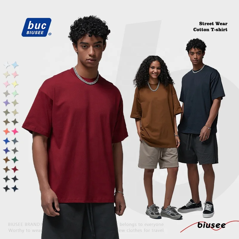 T-shirt Customization Wholesale Heavyweight 100% Blanks Cotton T shirts Oversized Clothes Men T-shirt