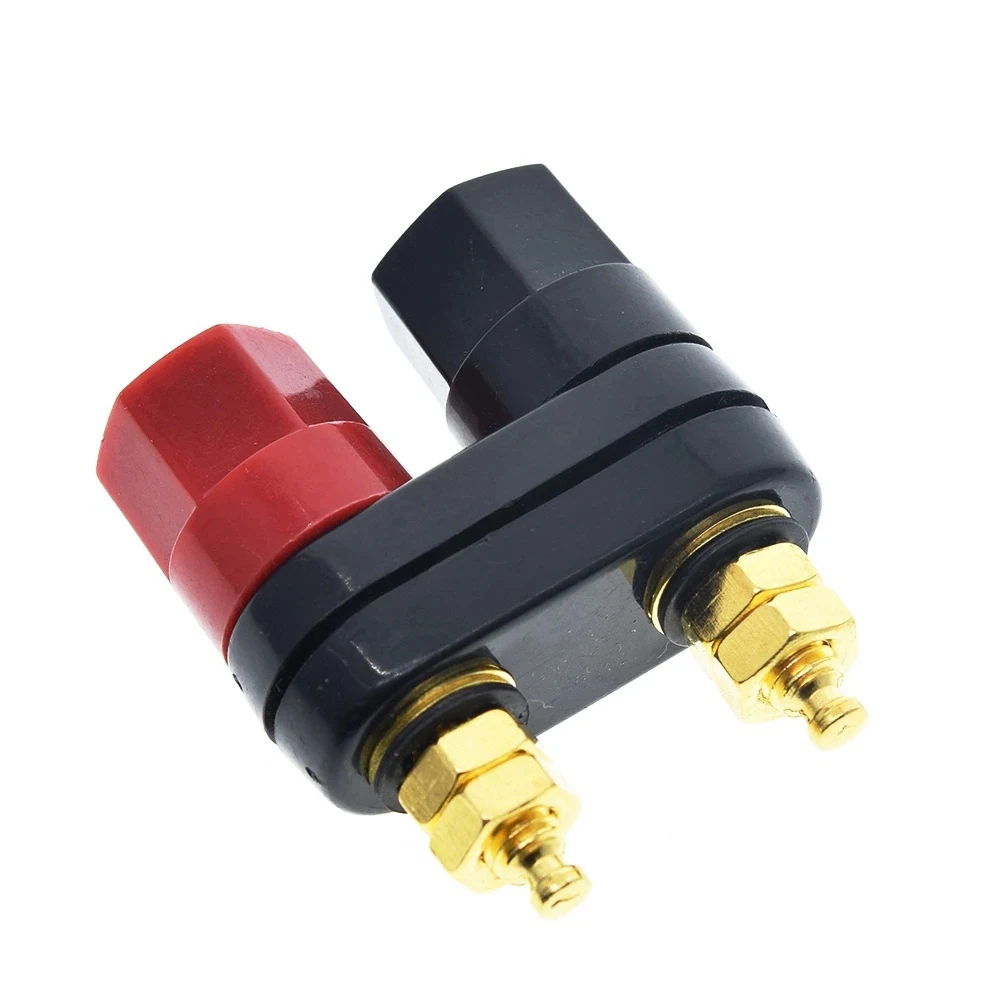 Quality Banana plugs Couple Terminals Red Black Connector Amplifier Terminal Binding Post Banana Speaker Plug Jack