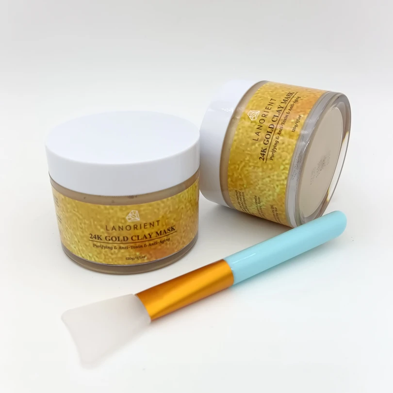 Органические чистка лица маска для ухода за кожей Очищающий анти-токсин анти-старения с покрытыем цвета чистого 24 каратного золота глиняные маски