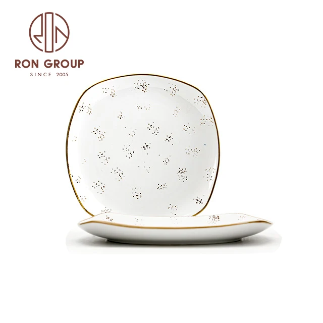 Modern Creative Custom Catering Wedding Hotel Tableware Crockery Porcelain Dish Dinner Set Ceramic Serving Plates for Restaurant