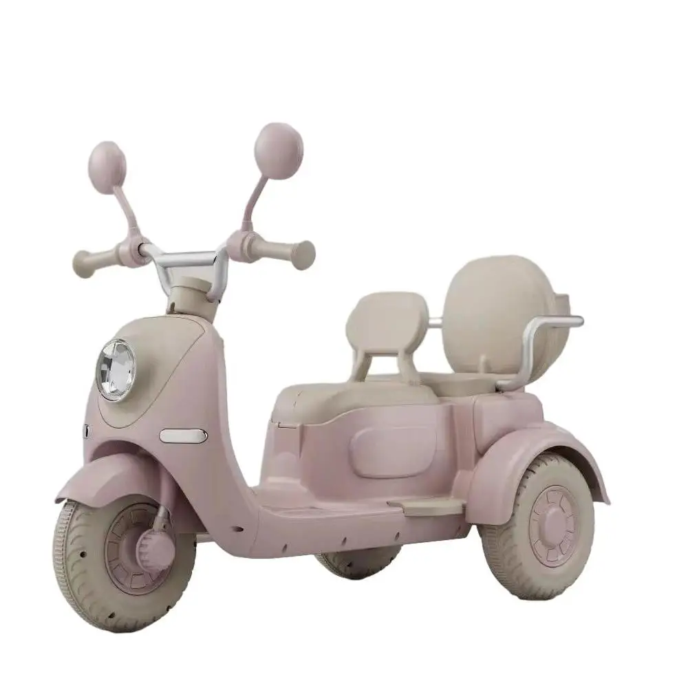 Popular safety PP material with storage box multimedia early education LED headlights electric motorcycle for children