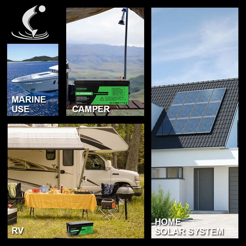 Lithium-Ion Batteries for RVs Marine Use  Campers Stocking 12V 12.8V 24v 100Ah 150Ah 200Ah 240Ah 300Ah LiFePO4 Phosp Batteries