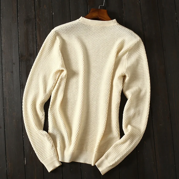 Men holiday wool cashmere high end crew neck loose pullover sweater
