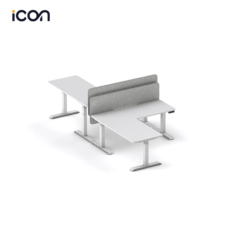 Modern Corner Computer Wooden Easy To Install L Shaped Lift Desk Motorized Sit Stand Height Adjustable L Shape Desk For Room