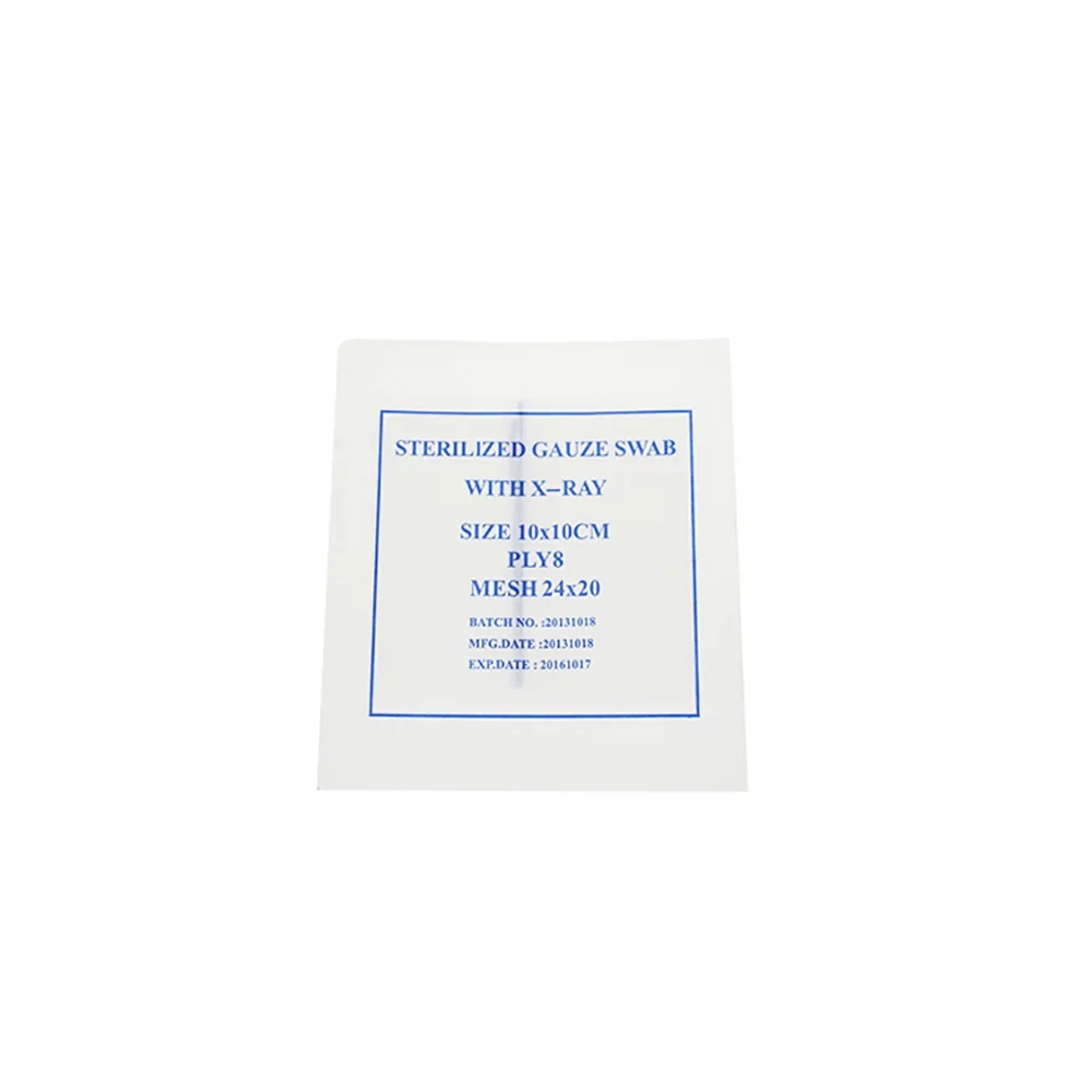 Competitive Price Gauze Swab Pad Compress 4ply 8ply 12ply 16ply X-ray Detectable Unfolded Edge Non Sterile Medical Sponge