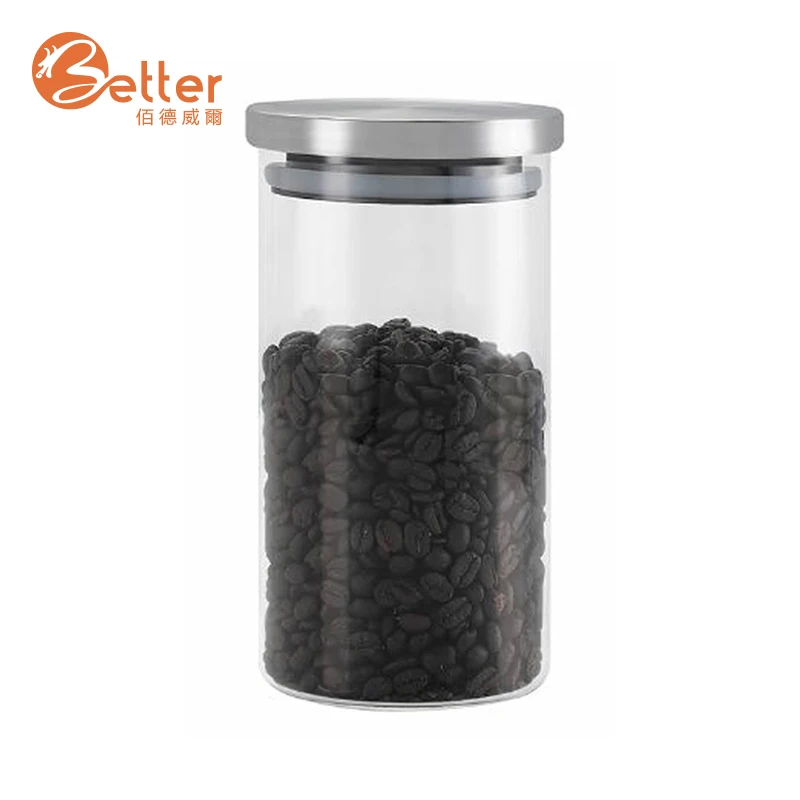 Wholesale Custom Big Size Pickle Salt Coffee Sugar Glass Candy Jar With Metal Lid