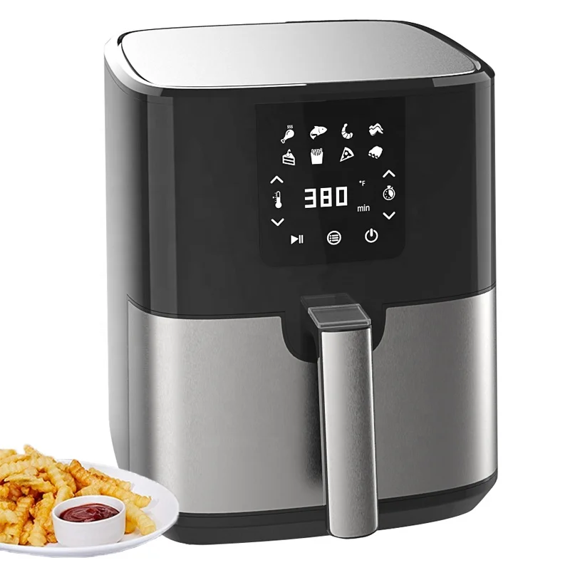 Stainless Steel smart kitchen appliances Electric Digital Air Fryer With 6L rice cookers electric Nonstick Basket