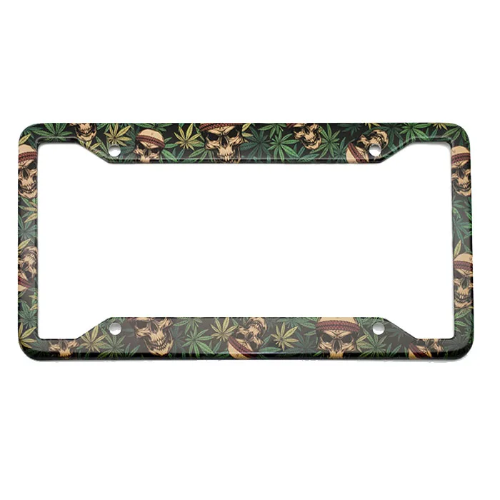 Personalized logo Skull Full Printing Universal Car Vehicle License Number Plate Cover Frame