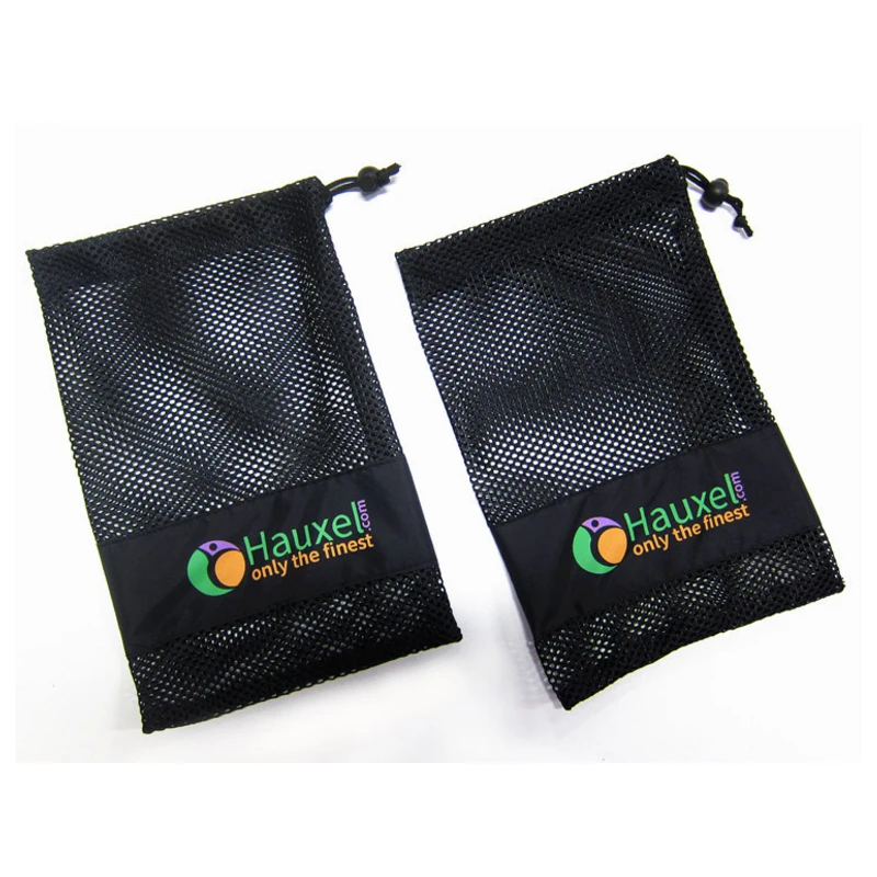 custom polyester fabric high quality drawstring gift storage and packaging pouch small mesh net bag
