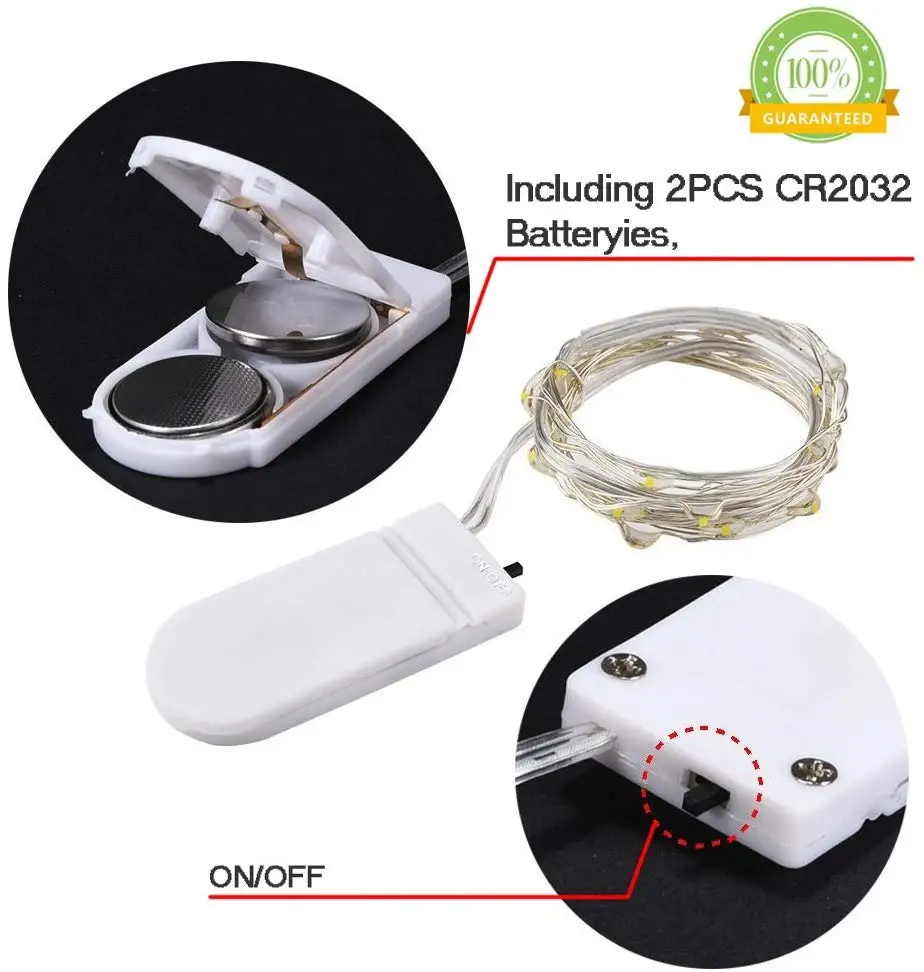 10ft(3m) LED Starry String Lights 30 Micro LEDs on Silvery Copper Wire for DIY Wedding Christmas party decoration